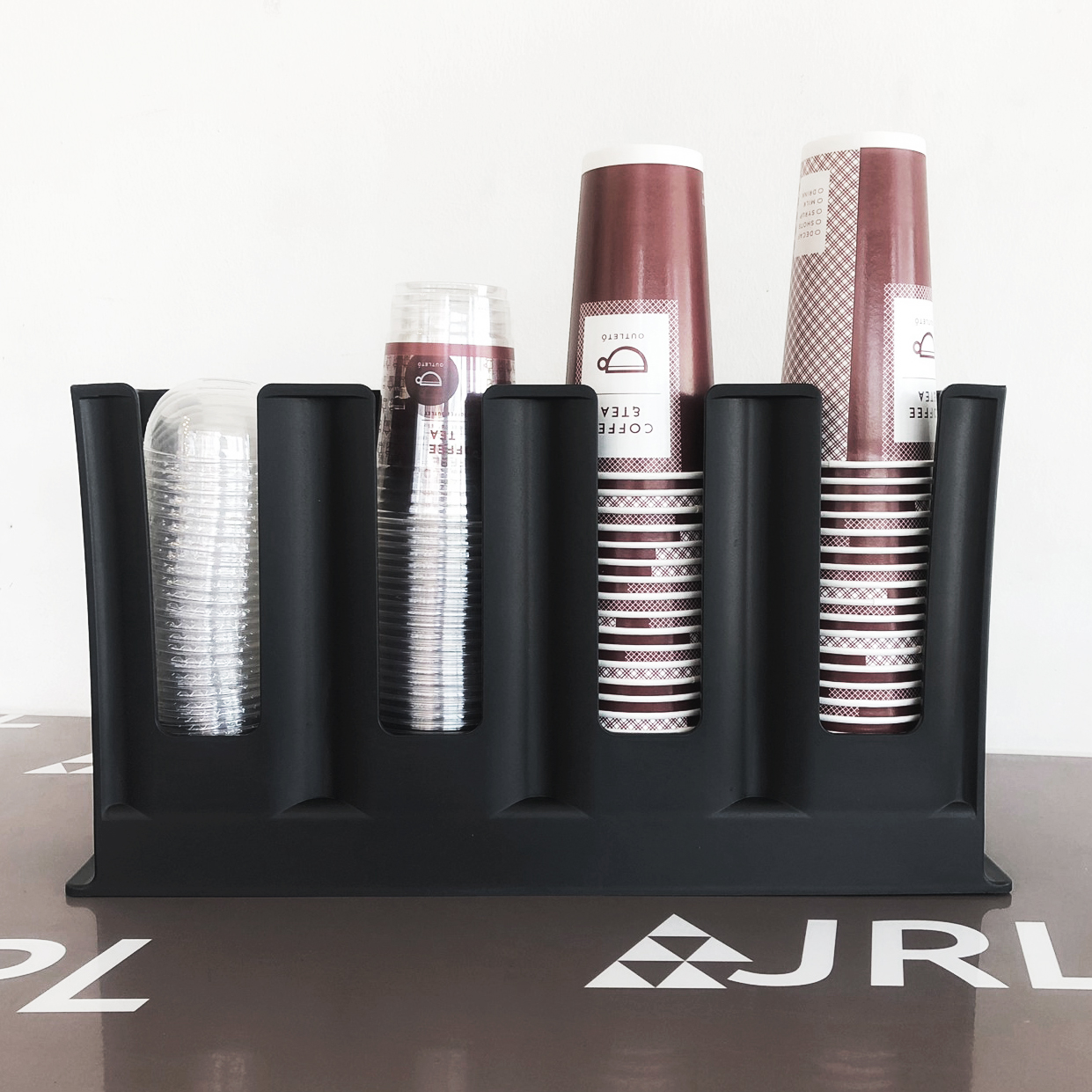 JRL ที่ใส่แก้ว (พลาสติก) 4 ช่อง สีดำ