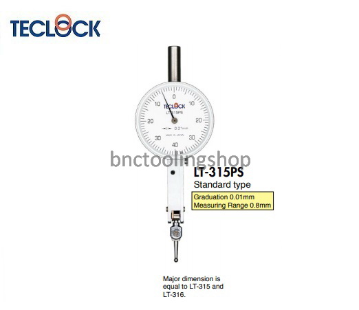 ไดอัลเทสขนาด 0.8มิล ความละเอียด 0.01มิล,Test Indicators Range 0.8mm Graduation 0.01mm,TECLOCK,LT-315PS