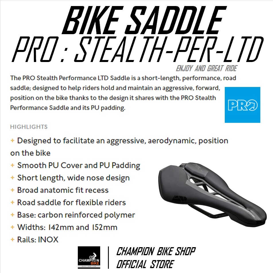 เบาะเสือหมอบ PRO : STEALTH PERFORMANCE LTD ROAD BIKE SADDLE