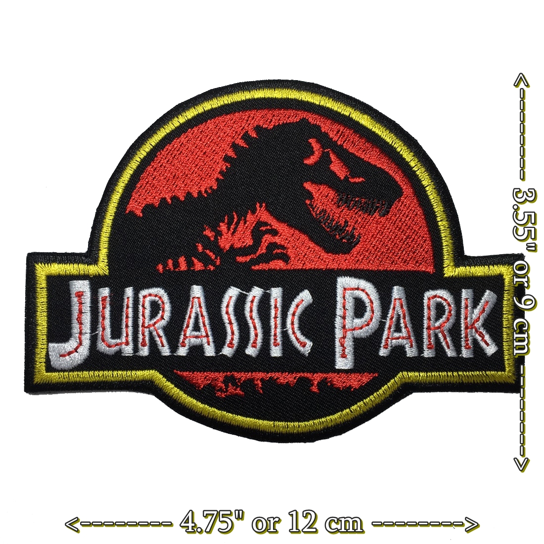 Jurassic Park ตัวรีดติดเสื้อ อาร์มรีด อาร์มปัก ตกแต่งเสื้อผ้า หมวก กระเป๋า แจ๊คเก็ตยีนส์ Movie Embroidered Iron on Patch