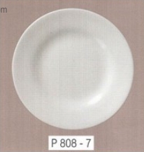 จานกลมทรงตื้น เมลามีน 7 นิ้ว Flowerware สีขาว (P808-7)