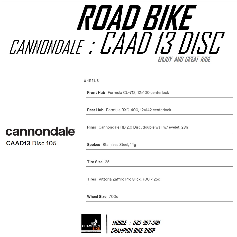 จักรยานเสือหมอบแคนนอนเดล CANNONDALE : CAAD 13 DISC - 2021 ROAD BIKE สีดำ-เงิน