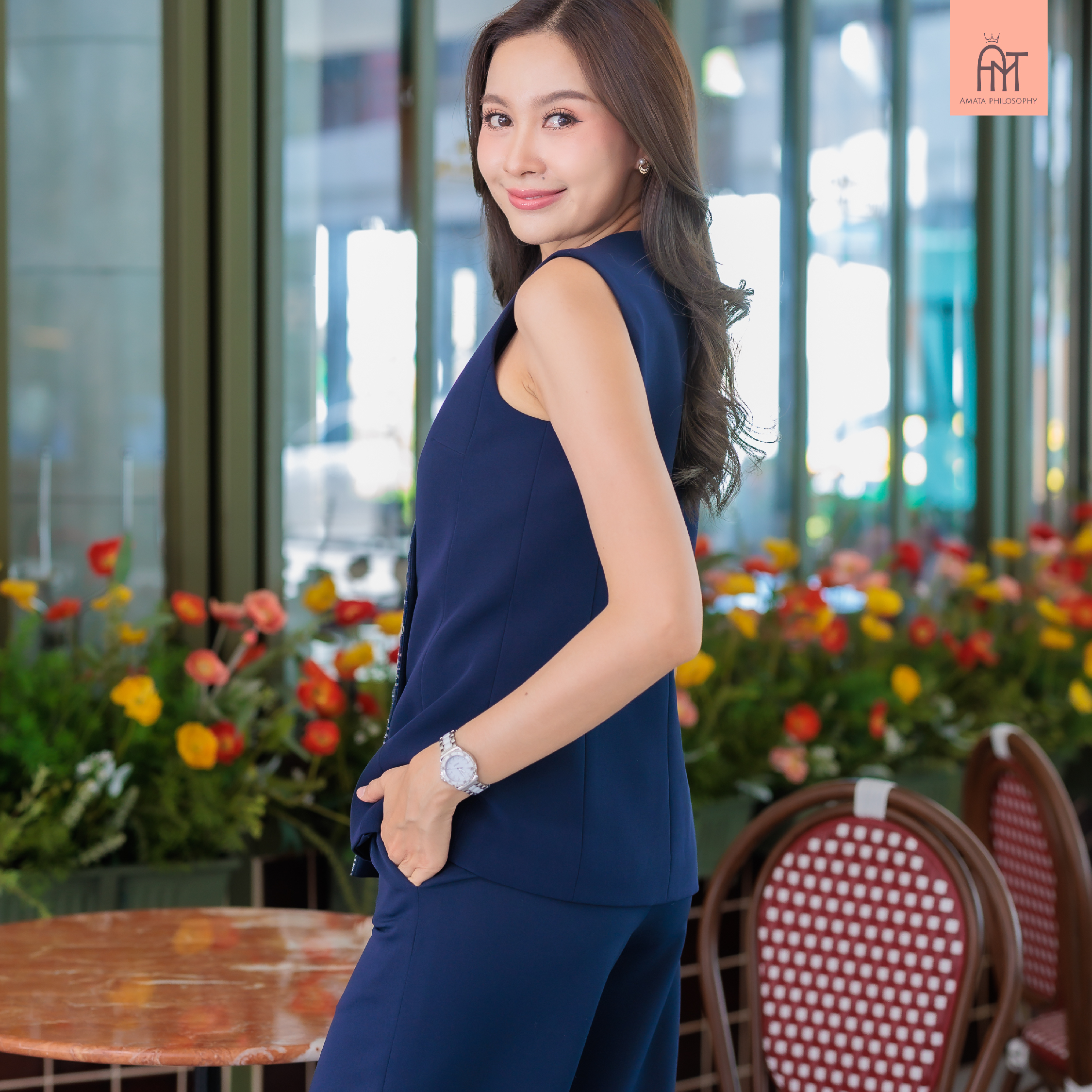 AMATA เบรเซอร์ผ้าไทยลายขอ