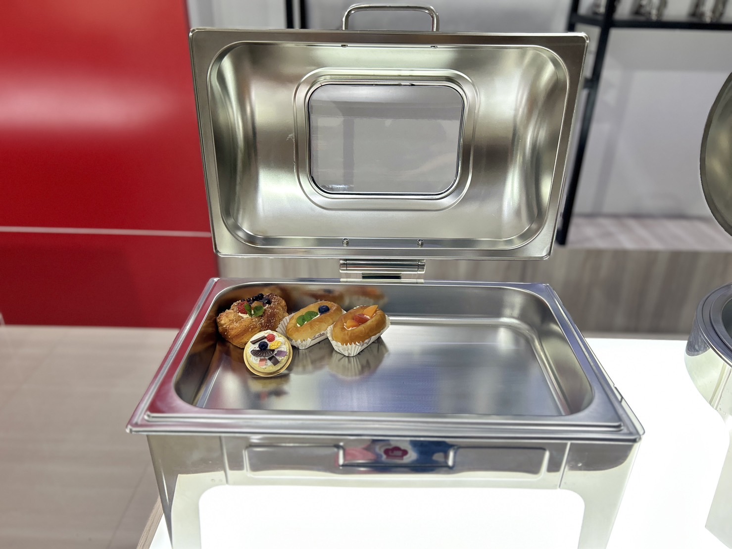 ชุดอ่างอุ่นอาหาร ชุดถาดบุฟเฟต์ สแตนเลส ฝาพับ