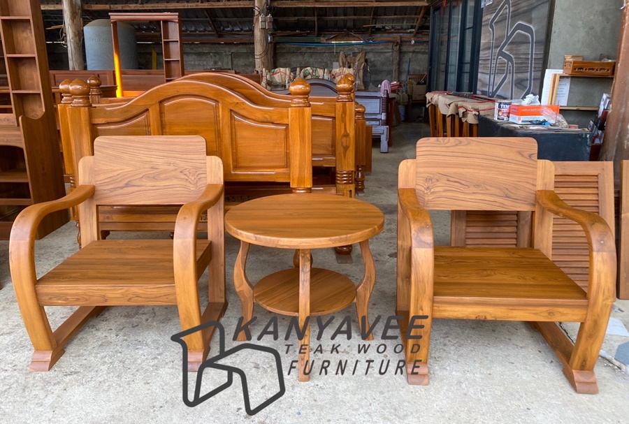 ชุดโต๊ะไม้สัก เก้าอี้ไม้สัก