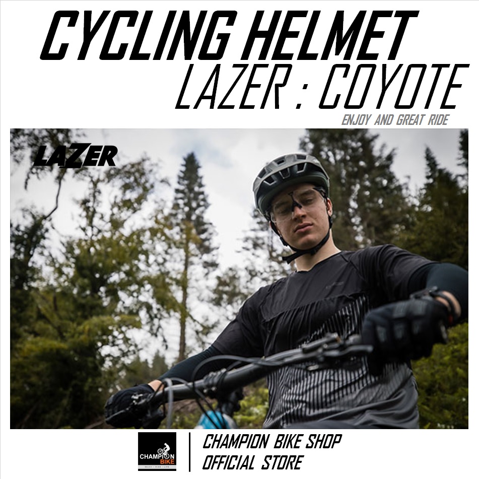 หมวกจักรยาน LAZER : COYOTE MTB BIKE HELMET สีเขียวเข้มด้าน