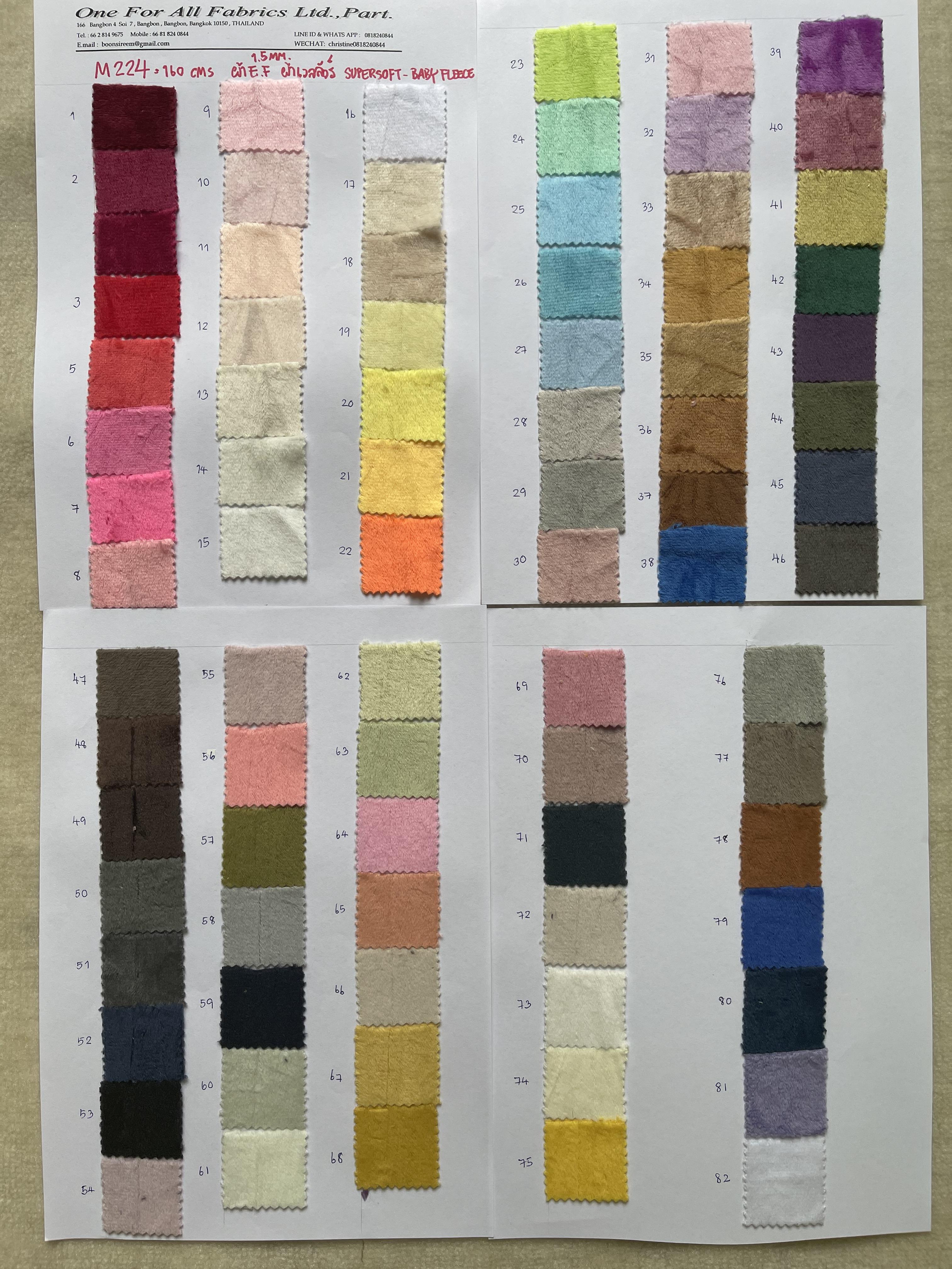 ผ้าขน ผ้าขนสั้น 1.5 มม. หน้ากว้าง 62 นิ้ว ผ้าขนนุ่ม ผ้า E.F. ผ้าเวลลัวร์ ผ้าขน supersoft ผ้า baby fleece ผ้ากำมะหยี่นุ่ม ผ้าทำหมอน หมอนรองคอ ผ้าห่มเด็ก ผ้าห่มพรีเมี่ยม ผ้าทำเสื้อคลุม ผ้าทำผิวตุ๊กตหมี าผ้านุ่มนิ่ม ผ้าขนสี ผ้าม้วนราคาโรงงาน ขายส่ง