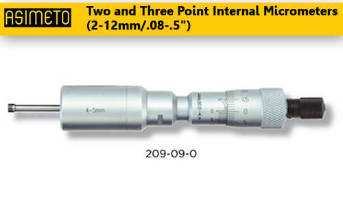 ASIMETO,P14,Two and Three Point Internal Micrometers,(2-12mm/.08-.5"),209-06-0