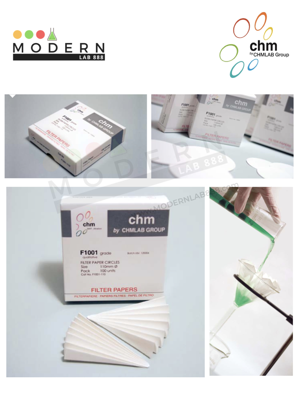 กระดาษกรอง เบอร์ 5 / F1005 Grade 3-5μm Qualitative Filter Paper, CHM