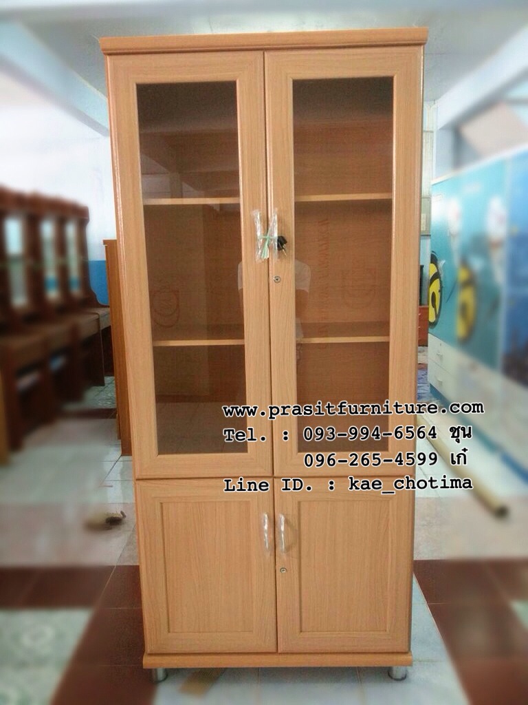 ตู้หนังสือ ตู้เก็บเอกสาร ตู้้โชว์ ตู้อเนกประสงค์ ทรงสูง ขนาด 80 ซม.
