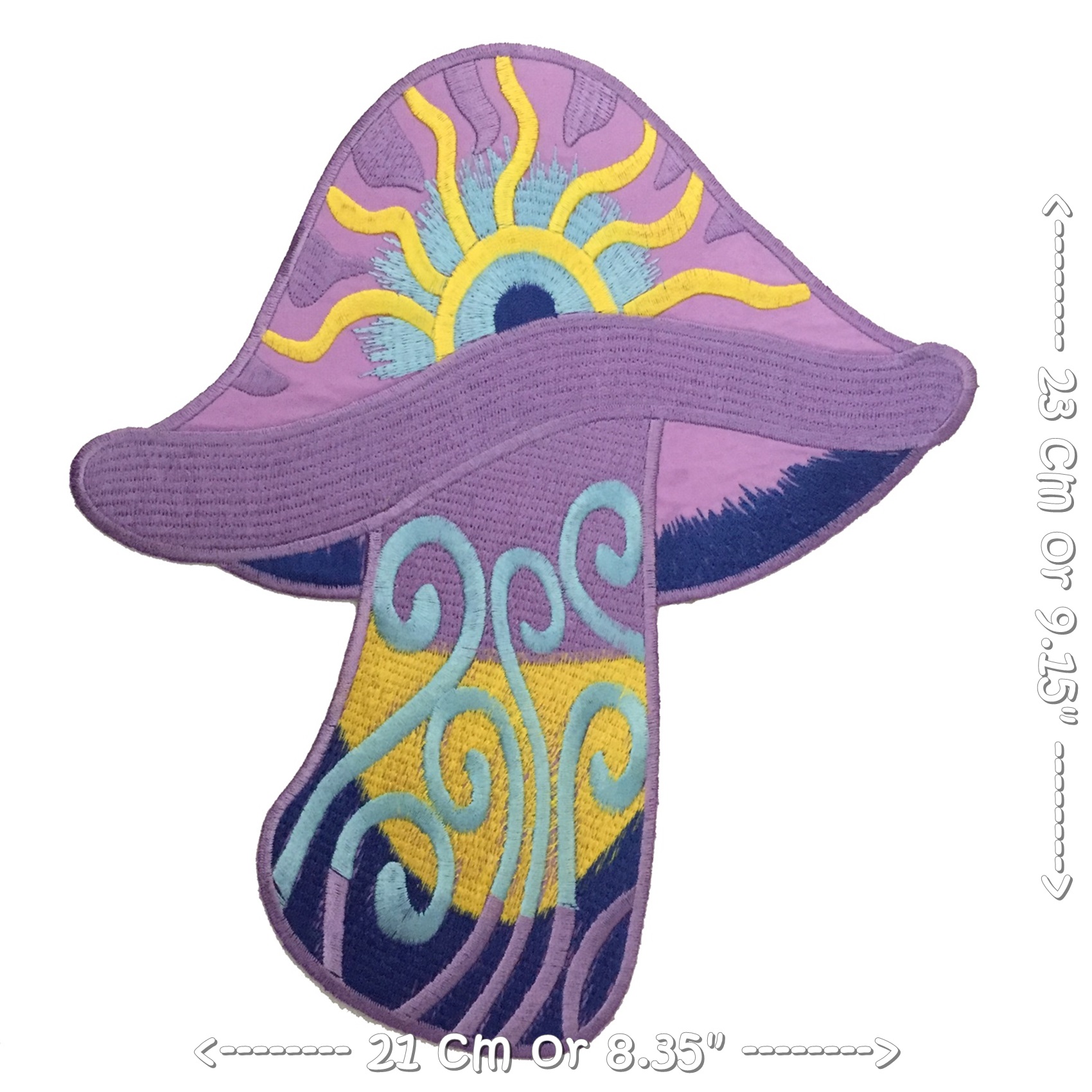 เห็ด โบฮีเมี่ยน ตัวรีดติดเสื้อ อาร์มรีด อาร์มปัก ตกแต่งเสื้อผ้า หมวก กระเป๋า แจ๊คเก็ตยีนส์ Embroidered Iron on Patch ขนาดใหญ่