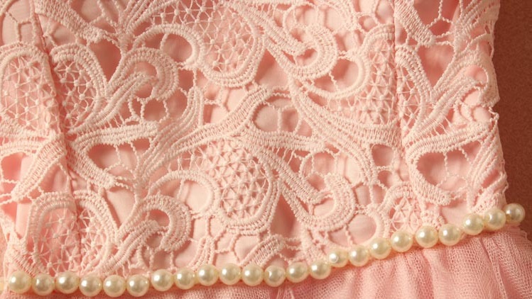 ชุดเดรสออกงานสีชมพู ส่งฟรี ems