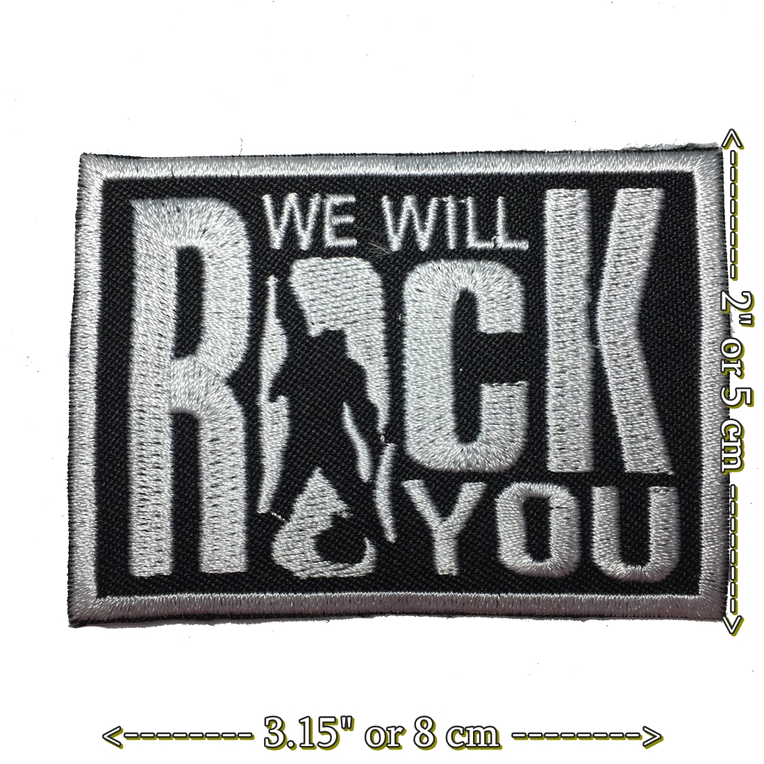 We Will Rock You ตัวรีดติดเสื้อ อาร์มรีด อาร์มปัก ตกแต่งเสื้อผ้า หมวก กระเป๋า แจ๊คเก็ตยีนส์ Hipster Embroidered Iron on Patch