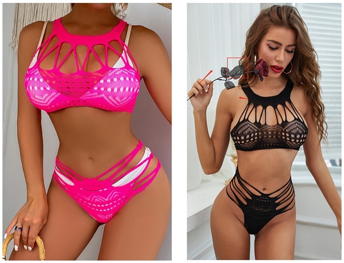K141 ชุดตาข่าย มาในแบบ2ชิ้นบนล่าง ประกอบไปด้วยเสื้อบราและกางเกงในดีไซน์สวยๆตามรูปถ่ายสินค้าจริงเลยค่ะ