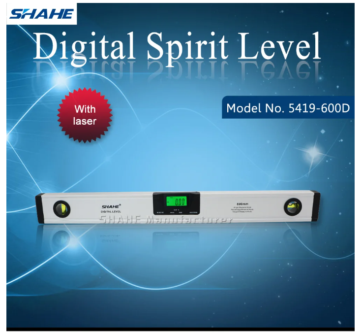 ระดับน้ำดิจิตอล 600 มิลิเมตร, Shahe 600mm Spirit Level Digital Level Angle Finder 600 mm, Electronic Protractor Inclinometer 360 Degree With Magnets Backlight,