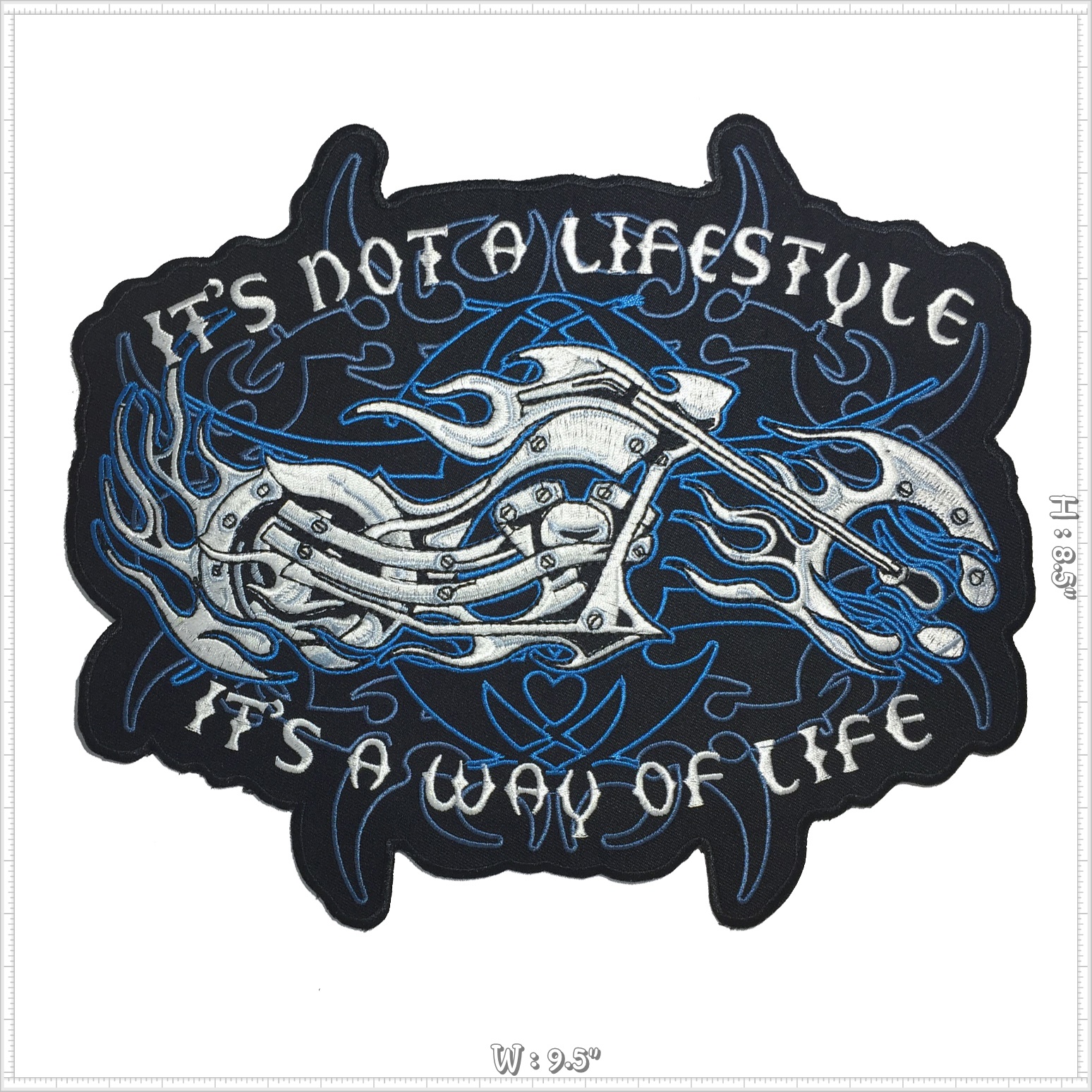 Live Free Ride Free ตัวรีดติดเสื้อ อาร์มรีด อาร์มปัก ตกแต่งเสื้อผ้า หมวก กระเป๋า แจ๊คเก็ตยีนส์ Embroidered Iron on Patch ขนาดใหญ่