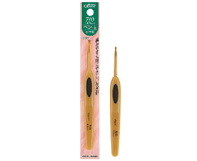 Clover 42-602 เข็มโครเชต์ soft touch aluminiumหัวทอง เข็มโครเชต์ เนื้ออลูมิเนียมด้ามทอง #2/0 หรือ 2มม