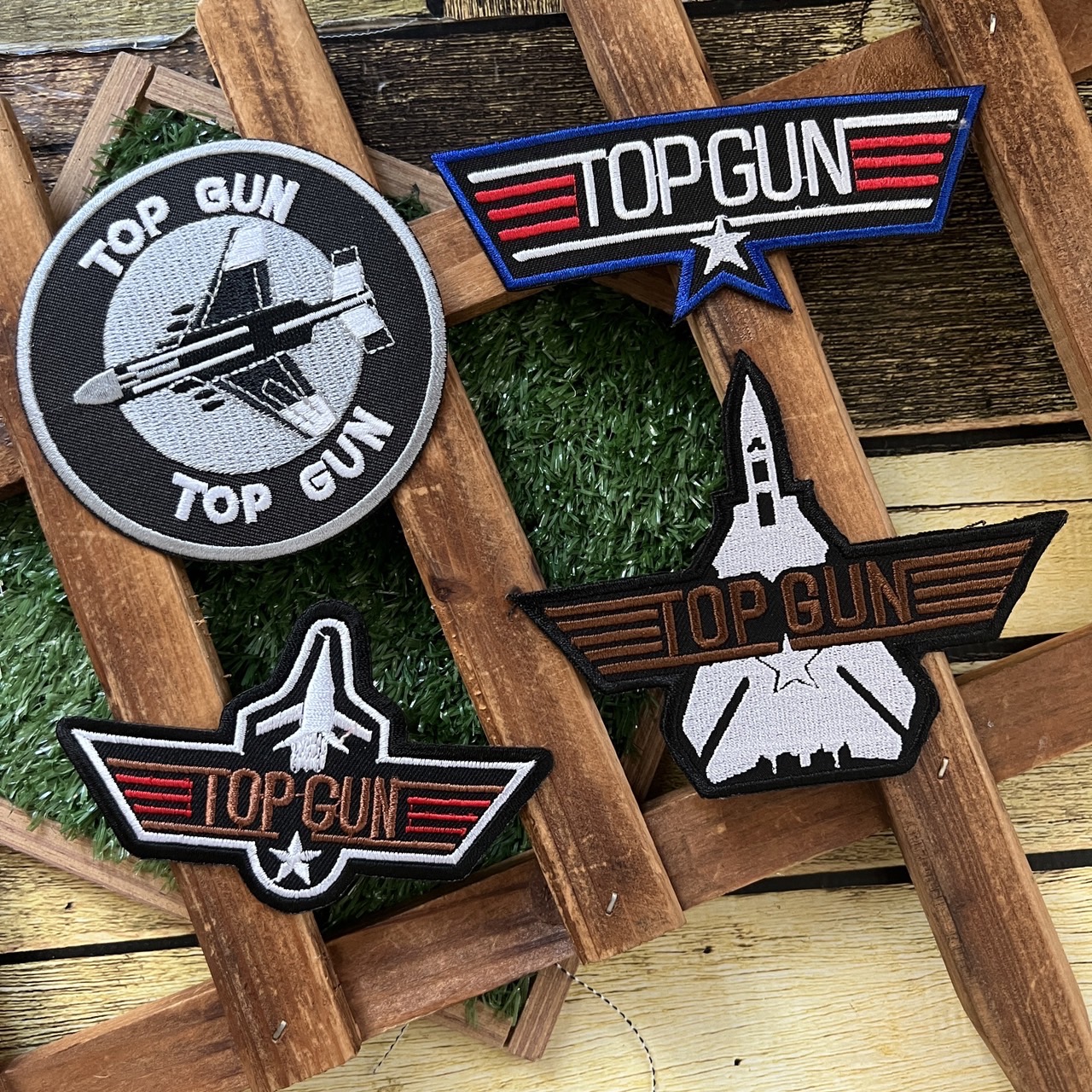 TopGun ตัวรีดติดเสื้อ อาร์มรีด อาร์มปัก ตกแต่งเสื้อผ้า หมวก กระเป๋า แจ๊คเก็ตยีนส์ Badge Embroidered Iron on Patch
