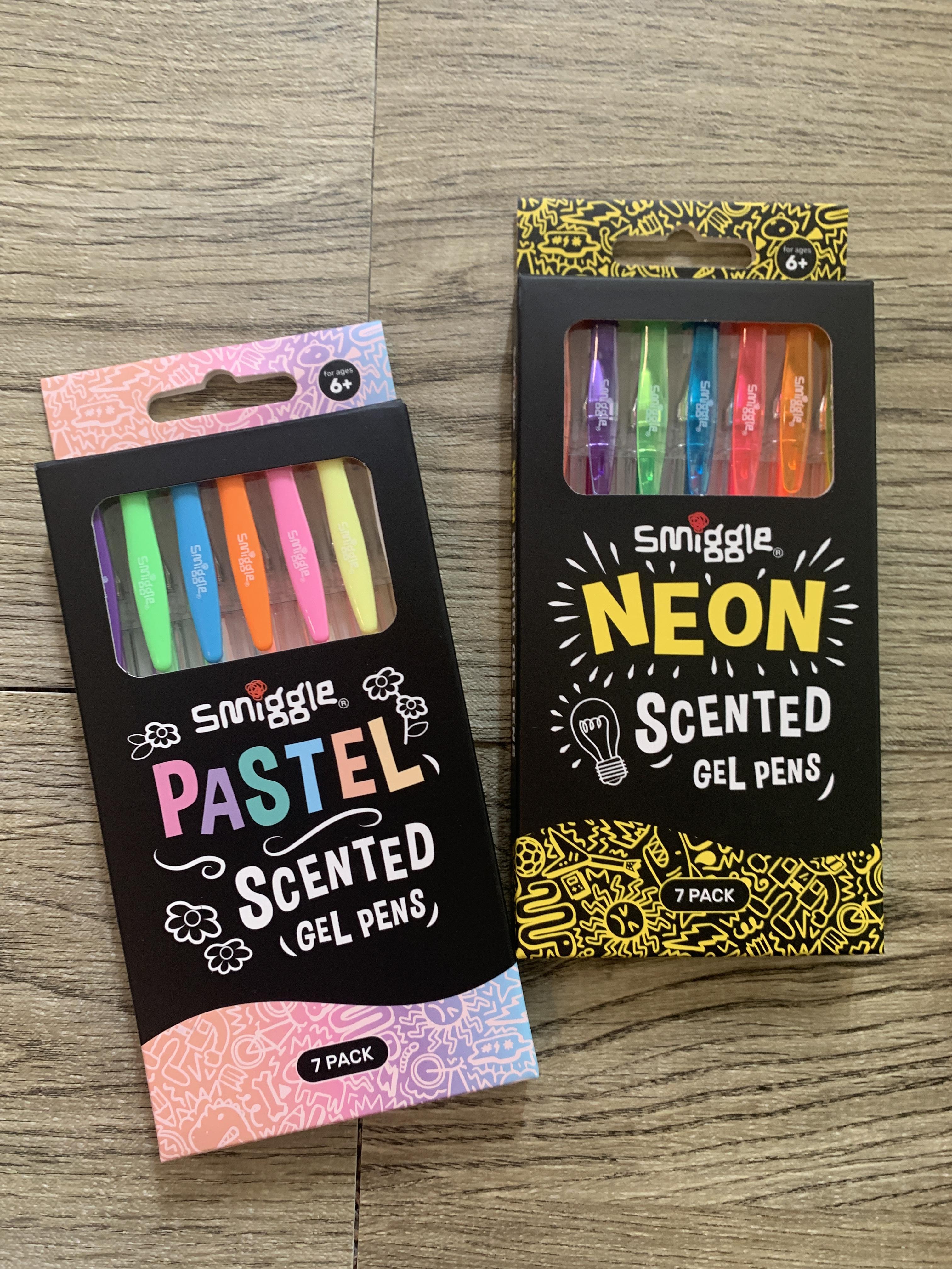 ปากกา เจล 6 แท่ง Smiggle Scented Gel pen - สีนีออน (กล่องเหลือง)