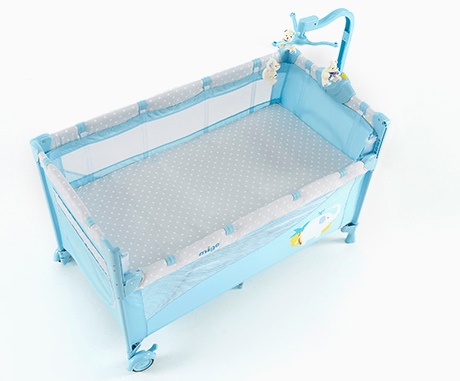 เตียงนอนเด็ก แบบเปิดด้านข้างได้ สินค้าใหม่นำเข้าพร้อมชั้นวางที่เปลี่ยนผ้าอ้อม B10101 Playpen
