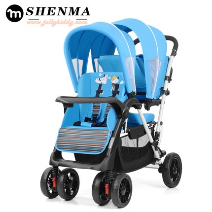 CS10172 รถเข็นเด็ก พี่น้อง Mshenma ที่นั่งสองตอน