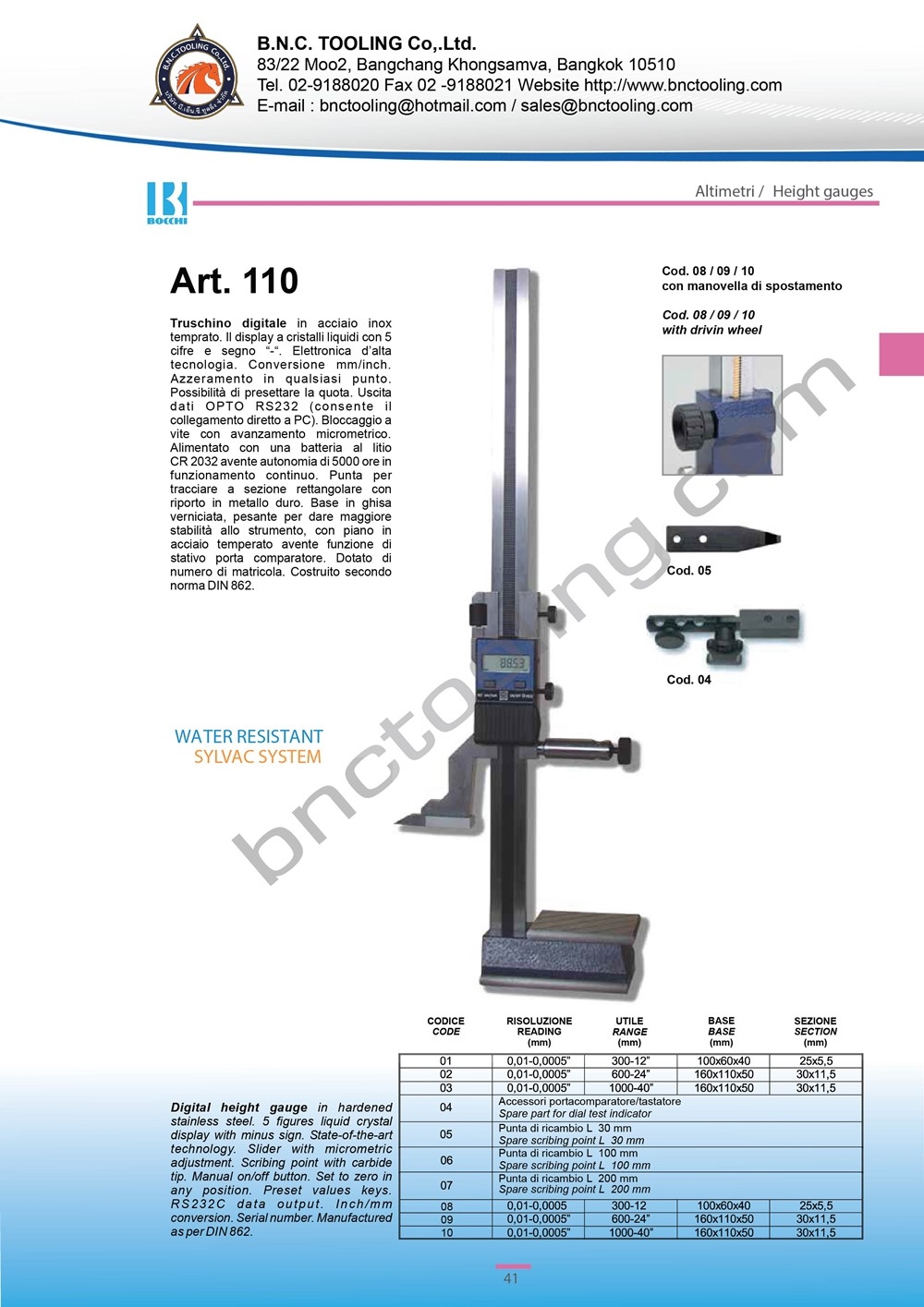 BOCCHI,Digital height gauge,Art-110