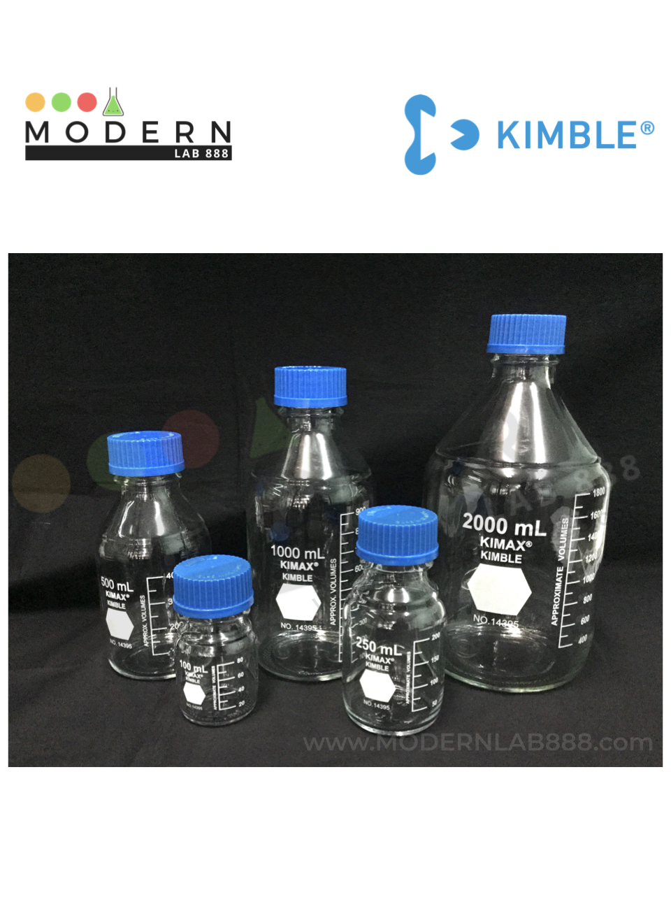 10000 mL ขวดมีเดีย / GL45 Media Bottles with Blue PP Caps