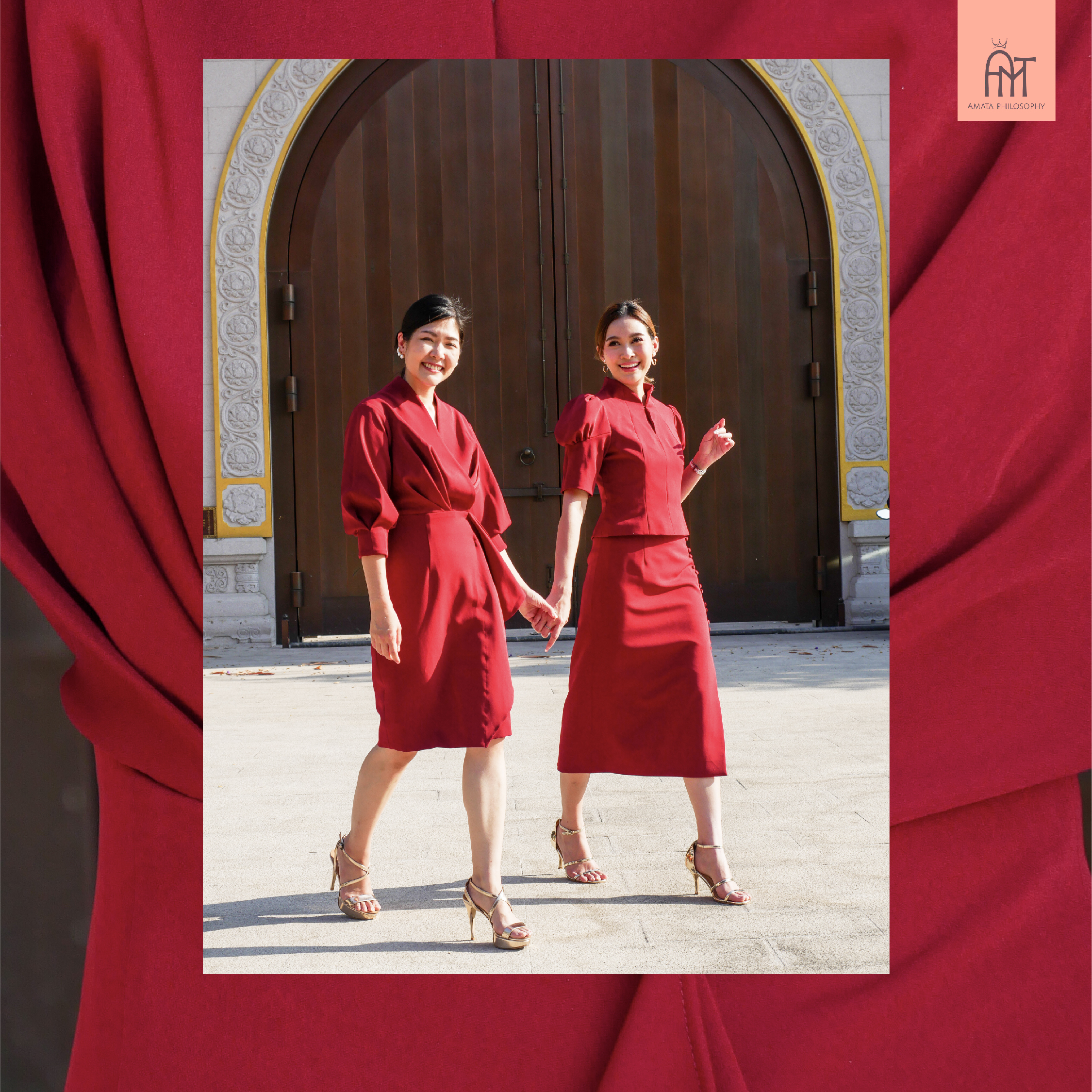 AMATA CNY เดรส Ms. Holmes สีแดง