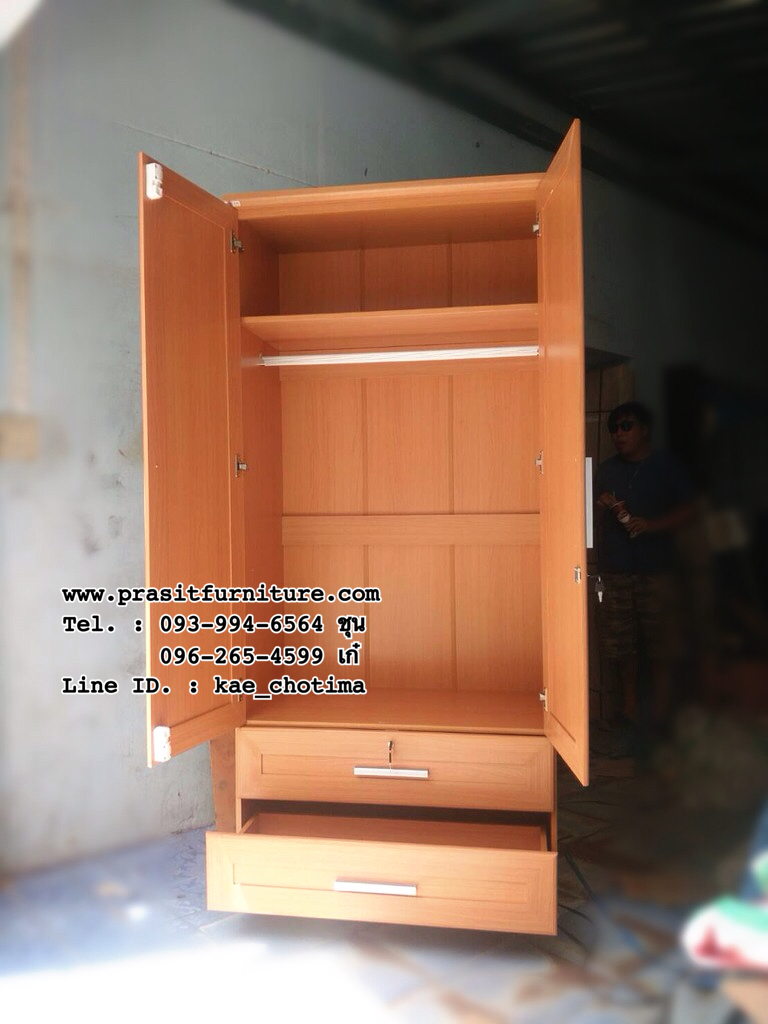 ตู้เสื้อผ้า 90 ซม. กระจก 2 บาน รุ่น W0902D