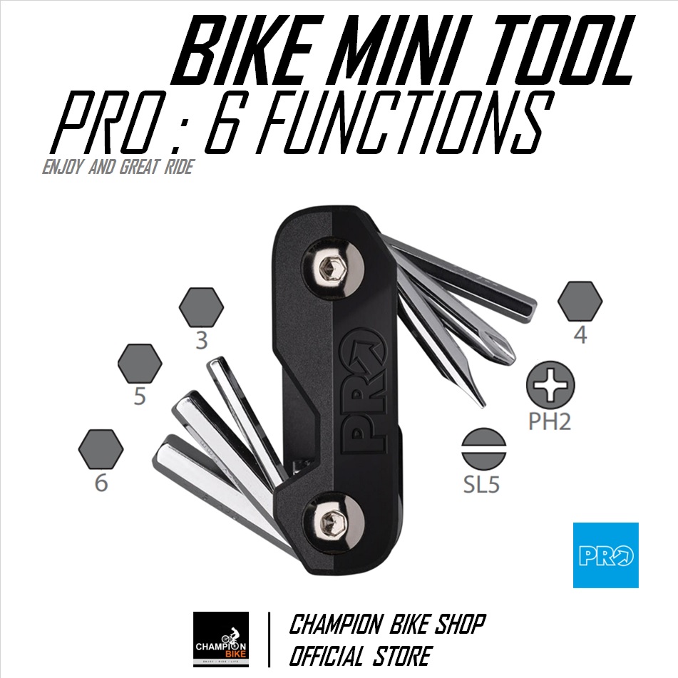 ชุดเครื่องมือพับจักรยาน 6 ชิ้น PRO : MINITOOL 6 - BIKE FOLDING MULTI TOOL 6 IN 1
