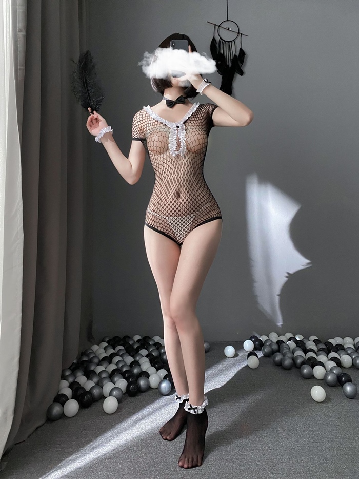K296 ชุดตาข่ายคอสเพลย์กระต่ายน้อย ชุดตาข่ายเซ็กซี่มาในแบบชุดกระต่ายสุดเซ็กซี่ ตรงปกคอด้านหลังเป็นหูกระต่ายห้อยลงมา มาพร้อมปลอกแขน ปลอกคอและถุงเท้าตาข่ายค่ะ ***ไม่มีจีสตริง