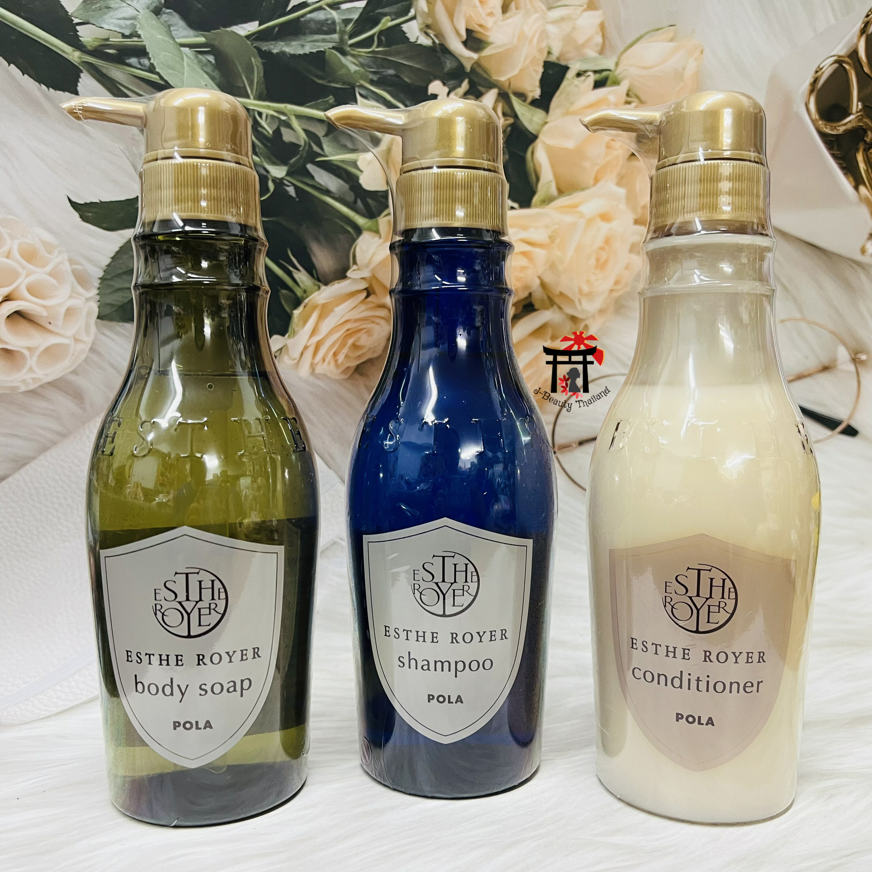 Pola Esthe Royer สุดยอดแชมพู ครีมนวดผม สบู่เหลวอาบน้ำ ระดับ Hi-End (ขวดแท้แบบปั้ม Original) ที่ใครไปญี่ปุ่นต้องติดใจทุกคน (มีขายเฉพาะในญี่ปุ่นและมีให้บริการเฉพาะภายในโรงแรม ออนเซ็นรีสอร์ทระดับหรูภายในญี่ปุ่นเท่านั้น) ขนาด 400 มล.