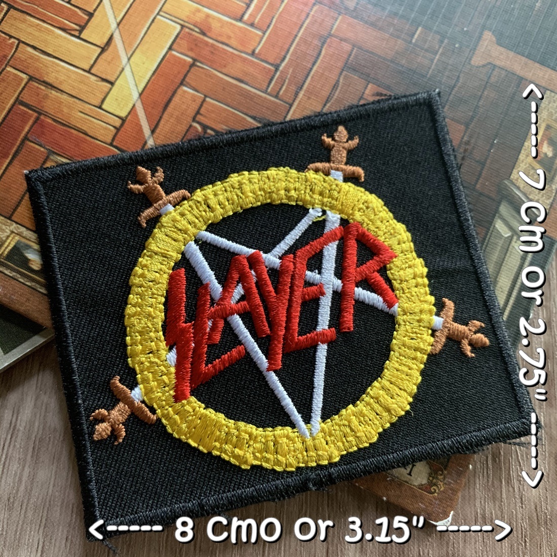 Slayer วงดนตรี ร็อค เฮฟวี่เมทัล พังค์ ตัวรีดแบบปัก อาร์มปัก ตัวรีดติดเสื้อ ตัวรีด ติดกระเป๋า ติดหมวก ติดแจ๊คเก็ต Rock Iron on Embroidered Patch