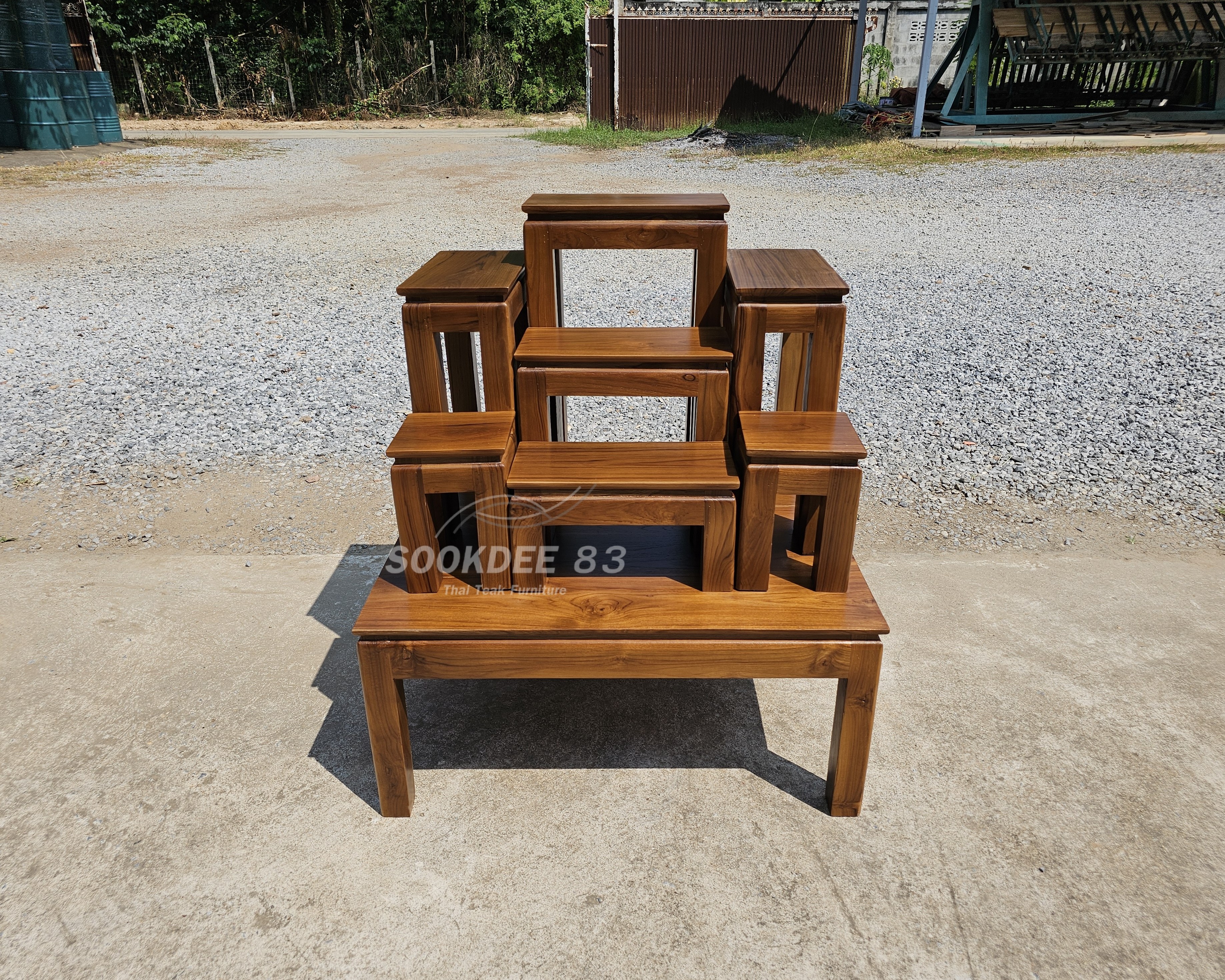 โต๊ะหมู่ 7 x 7 เรียบ ขาตรง