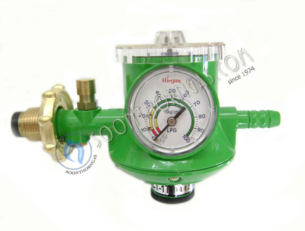 หัวปรับแก๊สแรงดันต่ำ HIGAS รุ่น HL-904A (Safety) ระบบเซฟตี้,ตั้งเวลา,เกจ์วัดแรงดัน