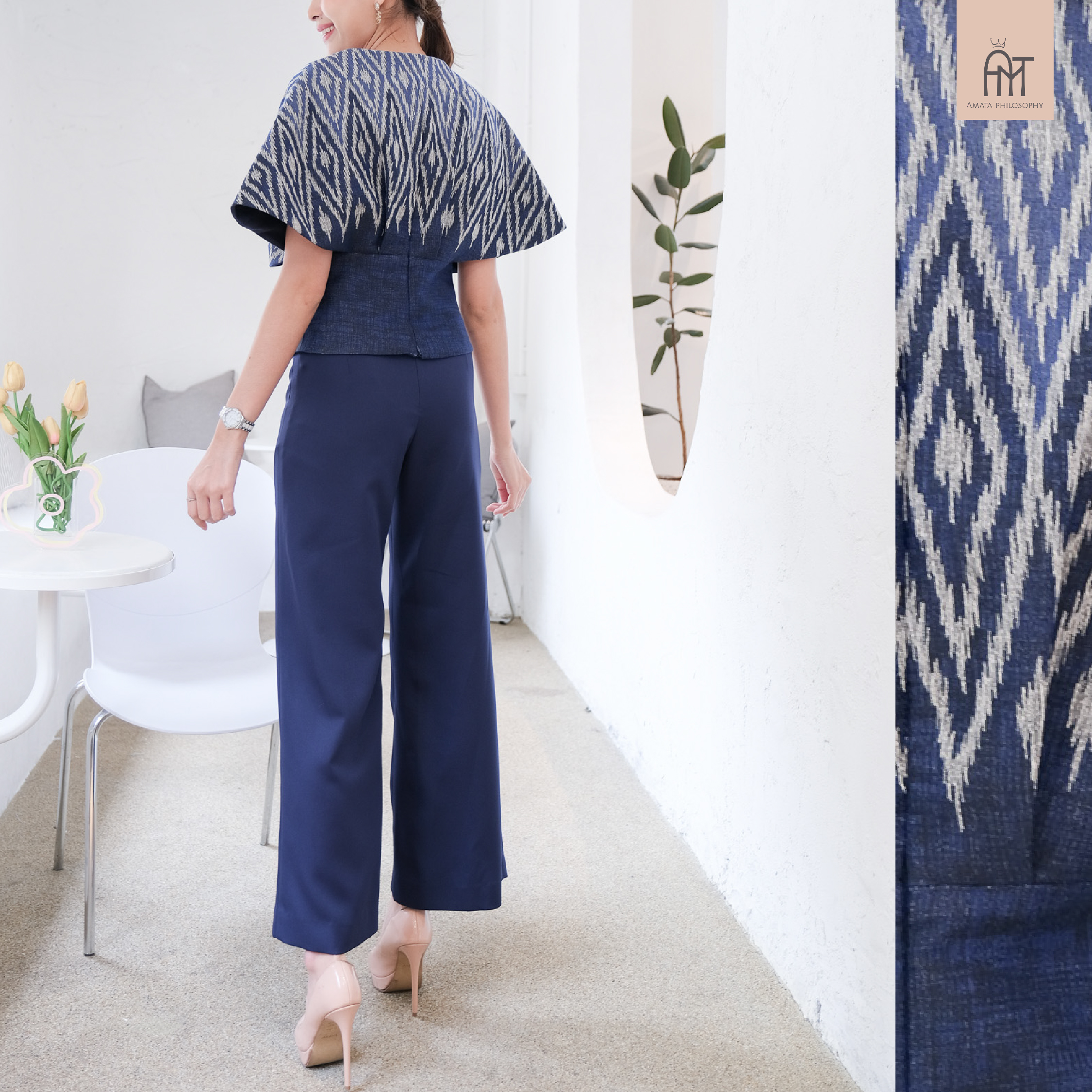 AMATA กางเกง CLASSIC FAIR ชมพู น้ำเงิน ขาว