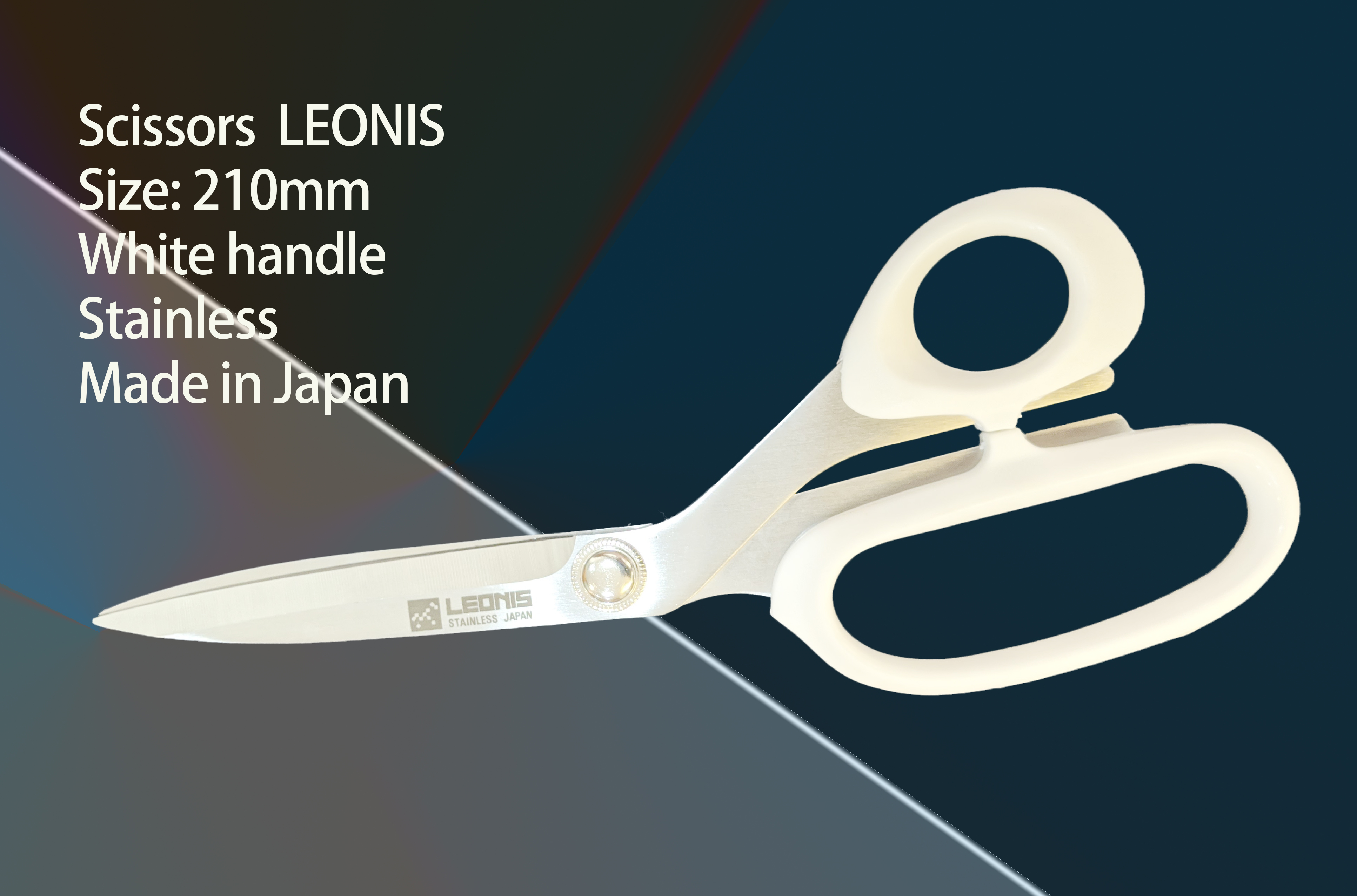 กรรไกรตัดผ้าLeonis 210mm สำหรับตัดผ้า รูปแบบด้ามจับใหญ่ เหมาะมือ กระชับ สีใหม่ สีขาวไม่เหมือนใคร
