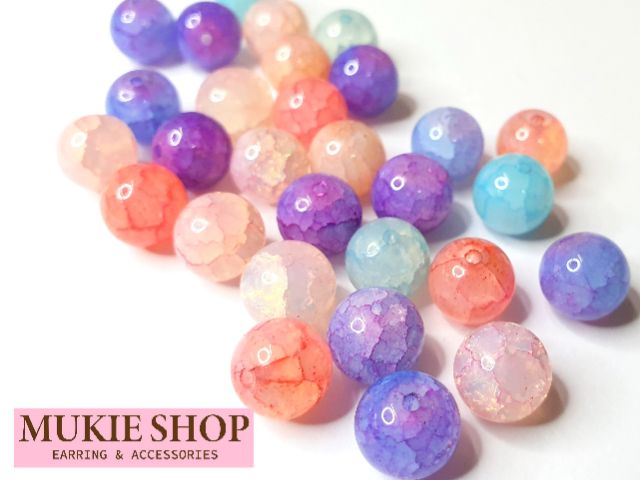 DIY. หินแท้ ควอตซ์ Quartz ขนาด 10mmคละสี (10เม็ด/แพ็ค)