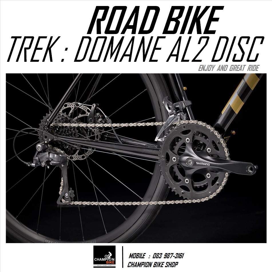 จักรยานเสือหมอบTREK : DOMANE AL2 DISC - 2021 ROAD BIKE สีดำ-ทอง