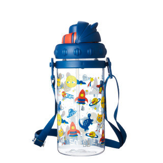 กระติกน้ำ หลอดดูด มีสาย เล็ก 400มล. Wink Drink Bottle Strap-blue