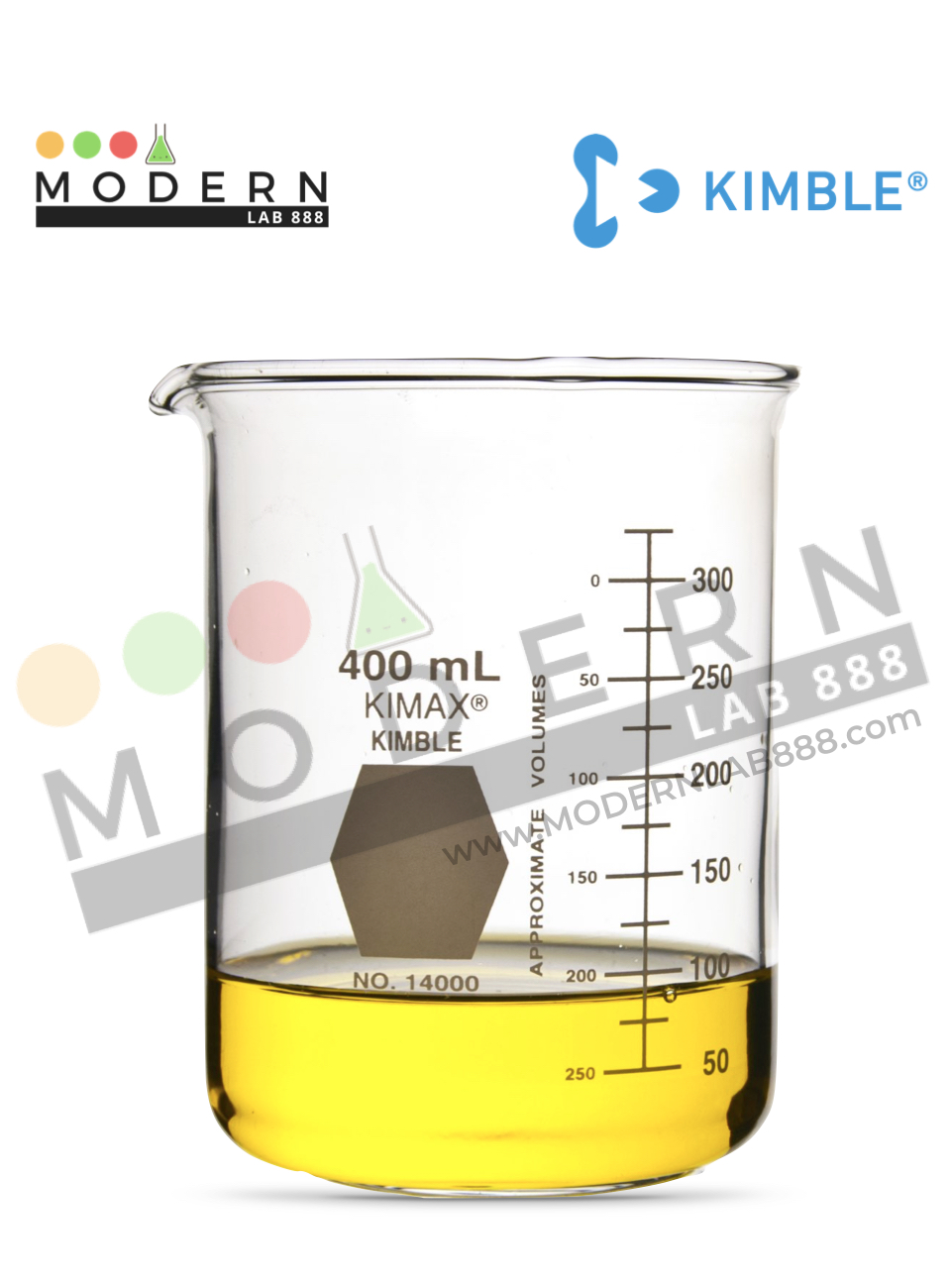 400ml. บีกเกอร์ทรงเตี้ย / 400ml. Low Form Griffin Beakers