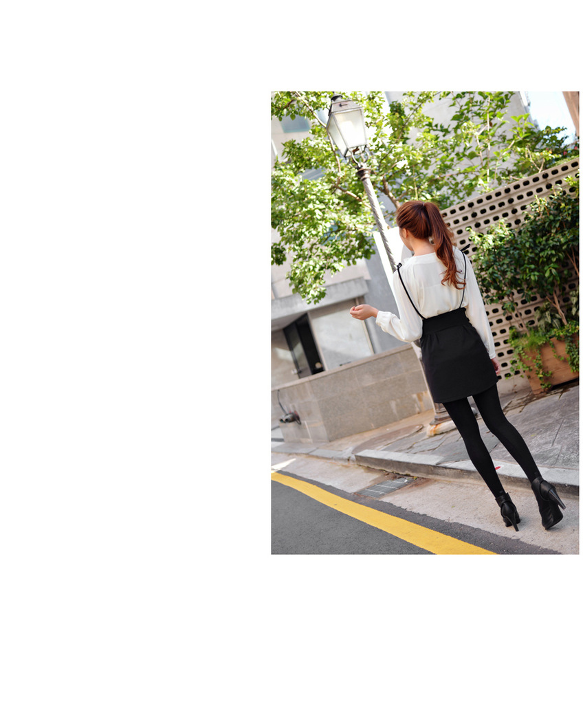 กระโปรงเอี๊ยม ผ้าคอตตอนเนื้อดีสีดำ ส่งฟรี ems