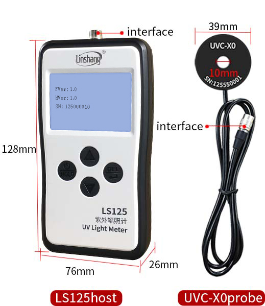 Linshang,LS125 Multi-probe ,Uv Tester Ultraviolet Light Meter Radiometer, Uva Uvb Uvc Light Sources LS125 Multi-probe, High Precision Simple Operation,