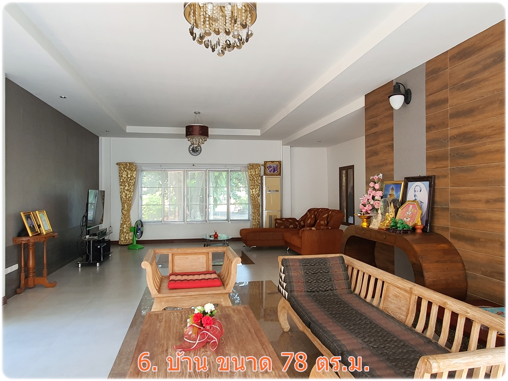 ที่ดิน 7ไร่ สี่เหลี่ยมสวย พร้อมบ้าน 4หลัง ครัว 2หลัง มีสระน้ำ ศาลาริมน้ำ ติดถนนคอนกรีต สิ่งแวดล้อมดี สภาพสวย พร้อมเข้าอยู่