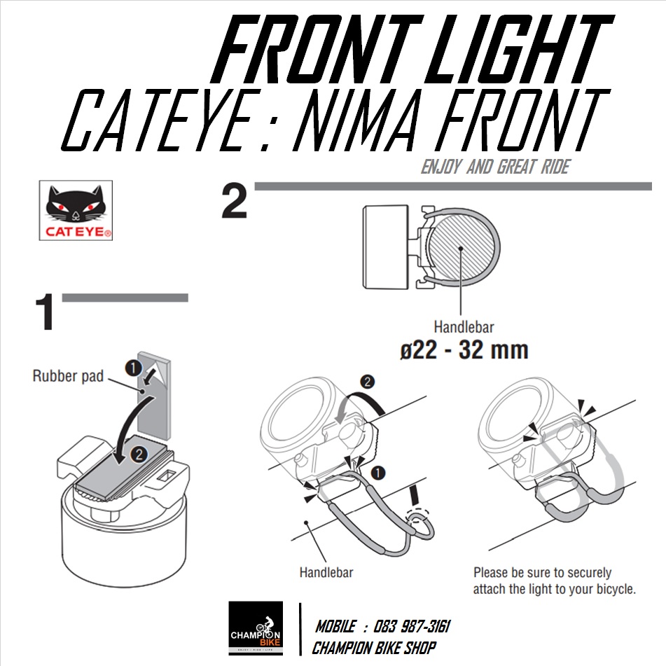 ไฟหน้าจักรยาน ดวงเล็ก CATEYE : NIMA SL-LD130F- FRONT LIGHT สีแดง