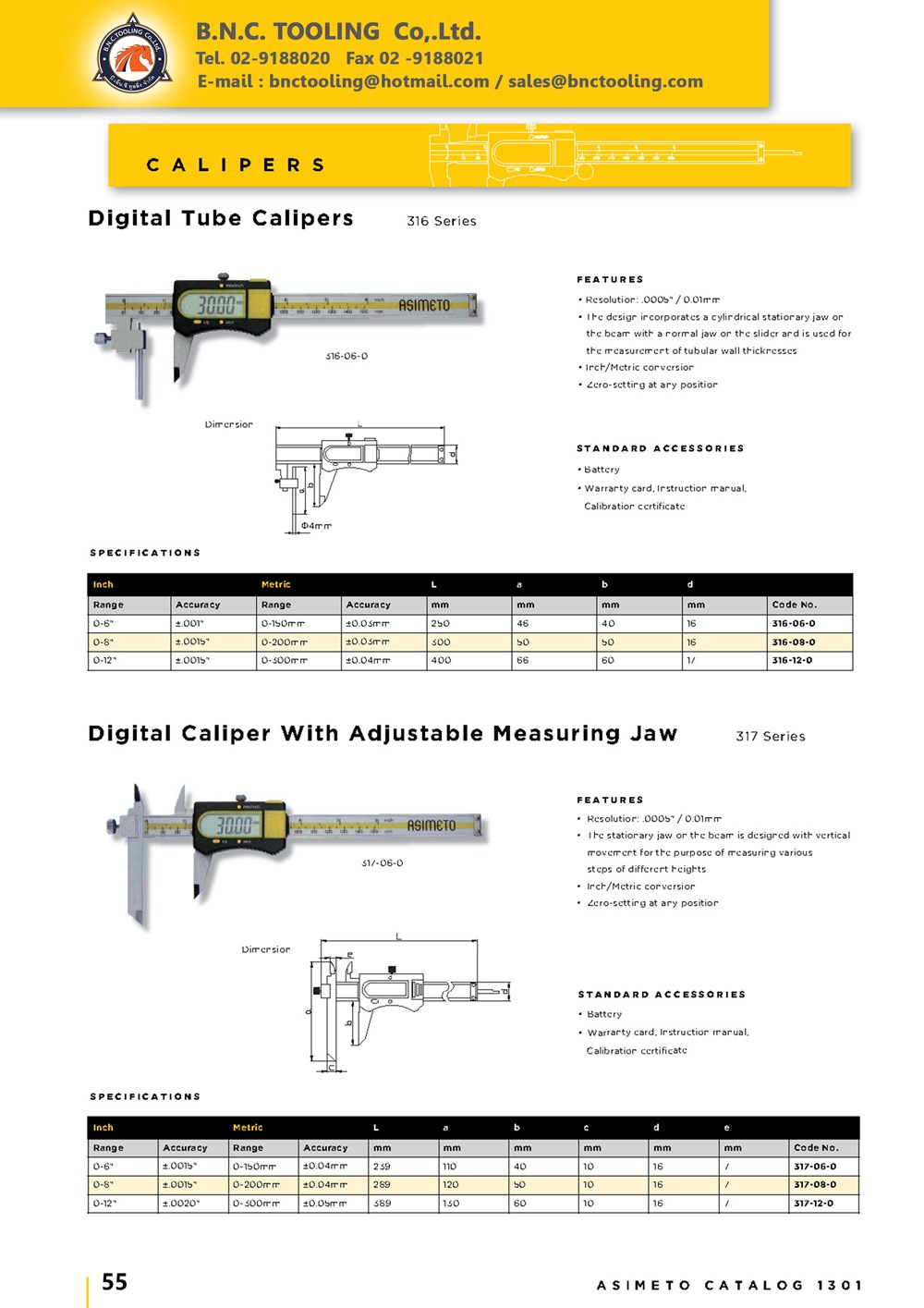ASIMETO,P55,Digital Caliper With Adjustable Measuring Jaw,317-06-0