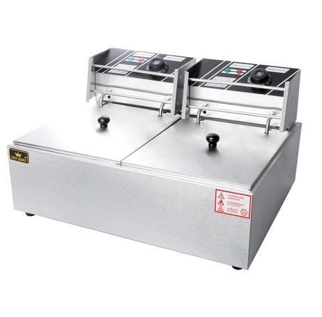 Fry King เตาทอดไฟฟ้า 2 หัว รุ่น FR-552E ความจุอ่างละ 5.5 ลิตร กำลังไฟหม้อละ 2500 วัตต์