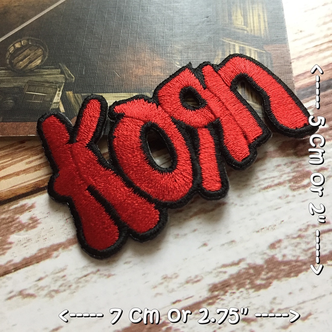 Korn วงดนตรี ร็อค เฮฟวี่เมทัล พังค์ ตัวรีดแบบปัก อาร์มปัก ตัวรีดติดเสื้อ ตัวรีด ติดกระเป๋า ติดหมวก ติดแจ๊คเก็ต Rock Iron on Embroidered Patch