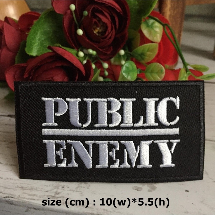 Public Enemy ตัวรีดติดเสื้อ อาร์มรีด อาร์มปัก ตกแต่งเสื้อผ้า หมวก กระเป๋า แจ๊คเก็ตยีนส์ rock Embroidered Iron on Patch