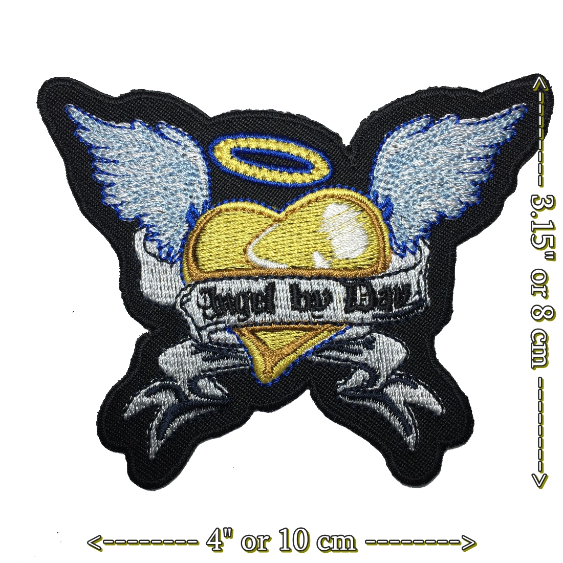 Angel by Day หัวใจ ปีกบิน ตัวรีดติดเสื้อ อาร์มรีด อาร์มปัก ตกแต่งเสื้อผ้า หมวก กระเป๋า แจ๊คเก็ตยีนส์ Biker Embroidered Iron on Patch